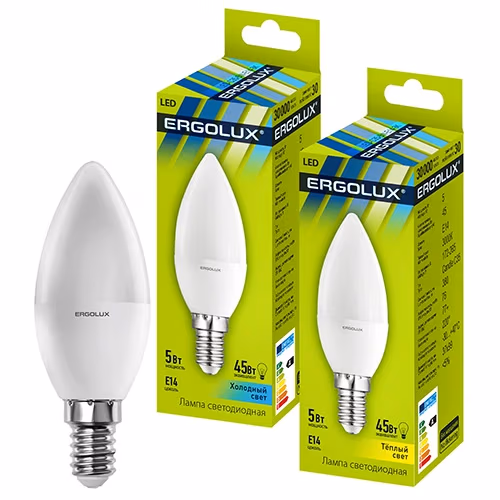 Светодиодная лампа Ergolux LED C35 5W E14 4500K