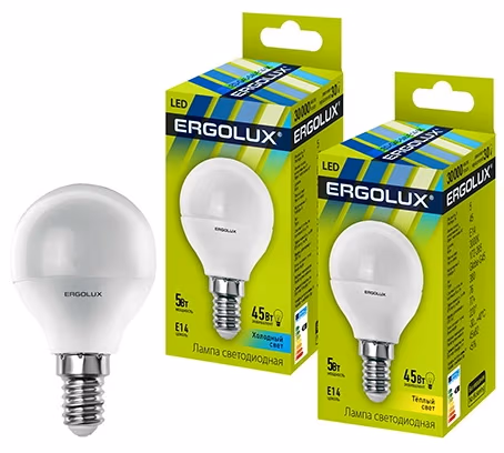Светодиодная лампа Ergolux LED G45 5W E14 4500K