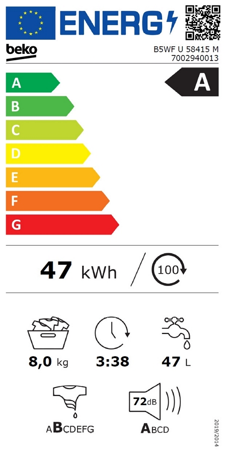 Masina de spalat Beko B5WFU58415M 8 kg / 1400 rot/min / A / Gri photo 6
