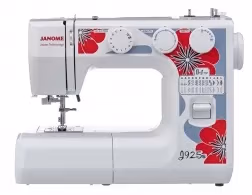 Masina de cusut Janome J925S, 6 programe, Alb cu rosu