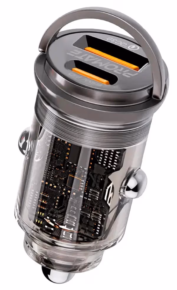 Зарядное устройство авто. для телефона Promate TransDrive65W 