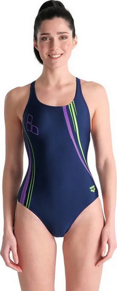Купальник Arena WOMEN SWIMSUIT V BACK GRAPHIC / Женский / 36 / Синий photo 2