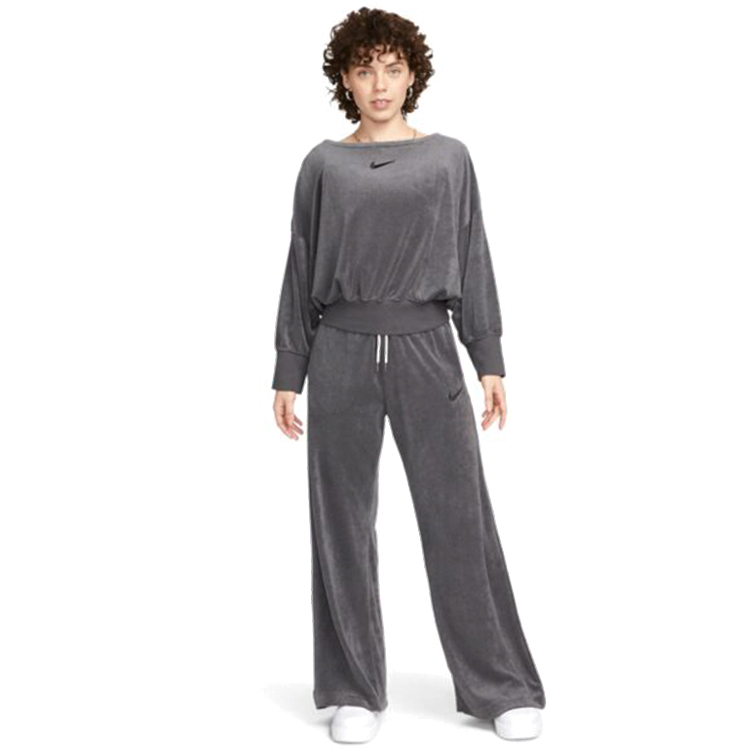 Брюки Nike W NSW TRRY HR WDE LEG PANT A2 L Серый Женский photo 3