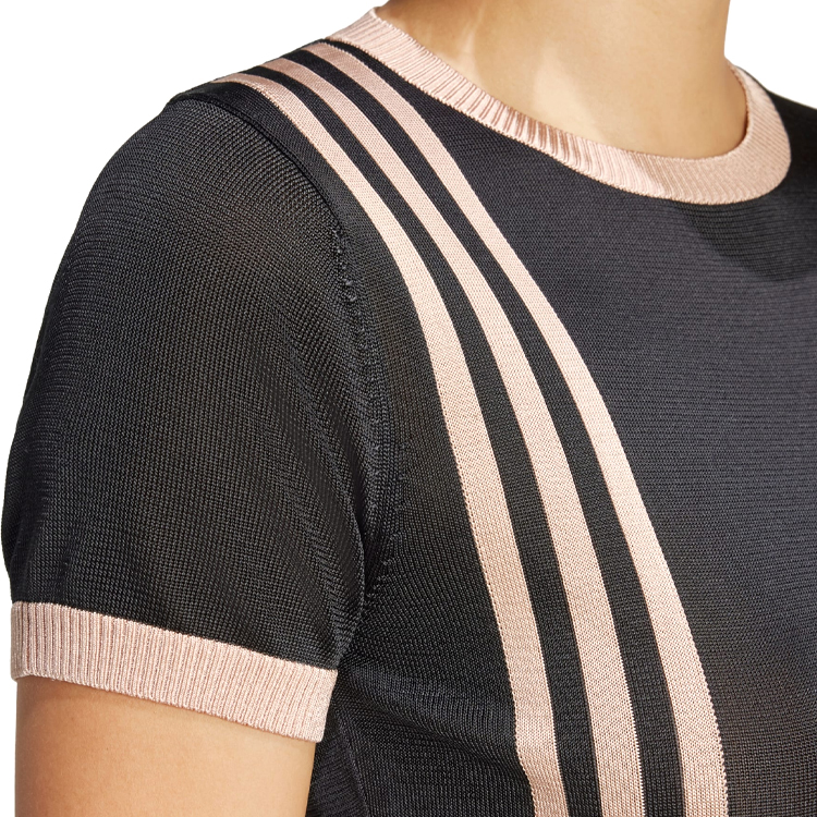Tricou Adidas KNITTED 3S TEE XXS Negru Femei photo 3