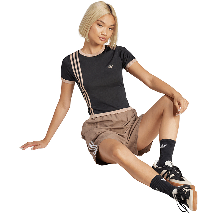 Tricou Adidas KNITTED 3S TEE XXS Negru Femei photo 6