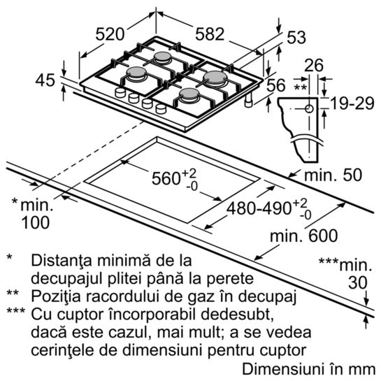 Встраиваемая  газовая панель Bosch PGP6B6B60 photo 3