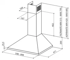 Hota cupola Faber VALUE PB W A60, 1 motoare, 430 m3/h, 60 cm, Alb