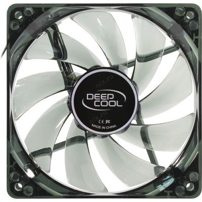 120mm Case Fan - DEEPCOOL "WIND BLADE 120" Fan with 4 blue LED, 120x120x25mm, 1300rpm, <26dBa, 65.16CFM, Hydro Bearing, Black photo 1