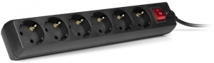 Surge Protector SVEN Optima, 6 Sockets, 1.8m, Black, color box