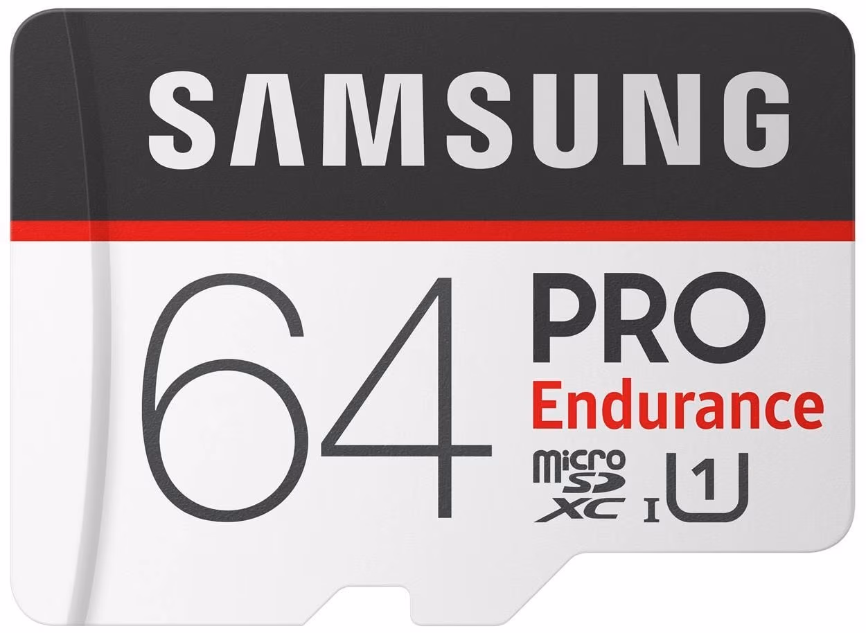 64GB microSD Class10 A1 UHS-I Samsung PRO Endurance, 633x, Up to: 100MB/s 