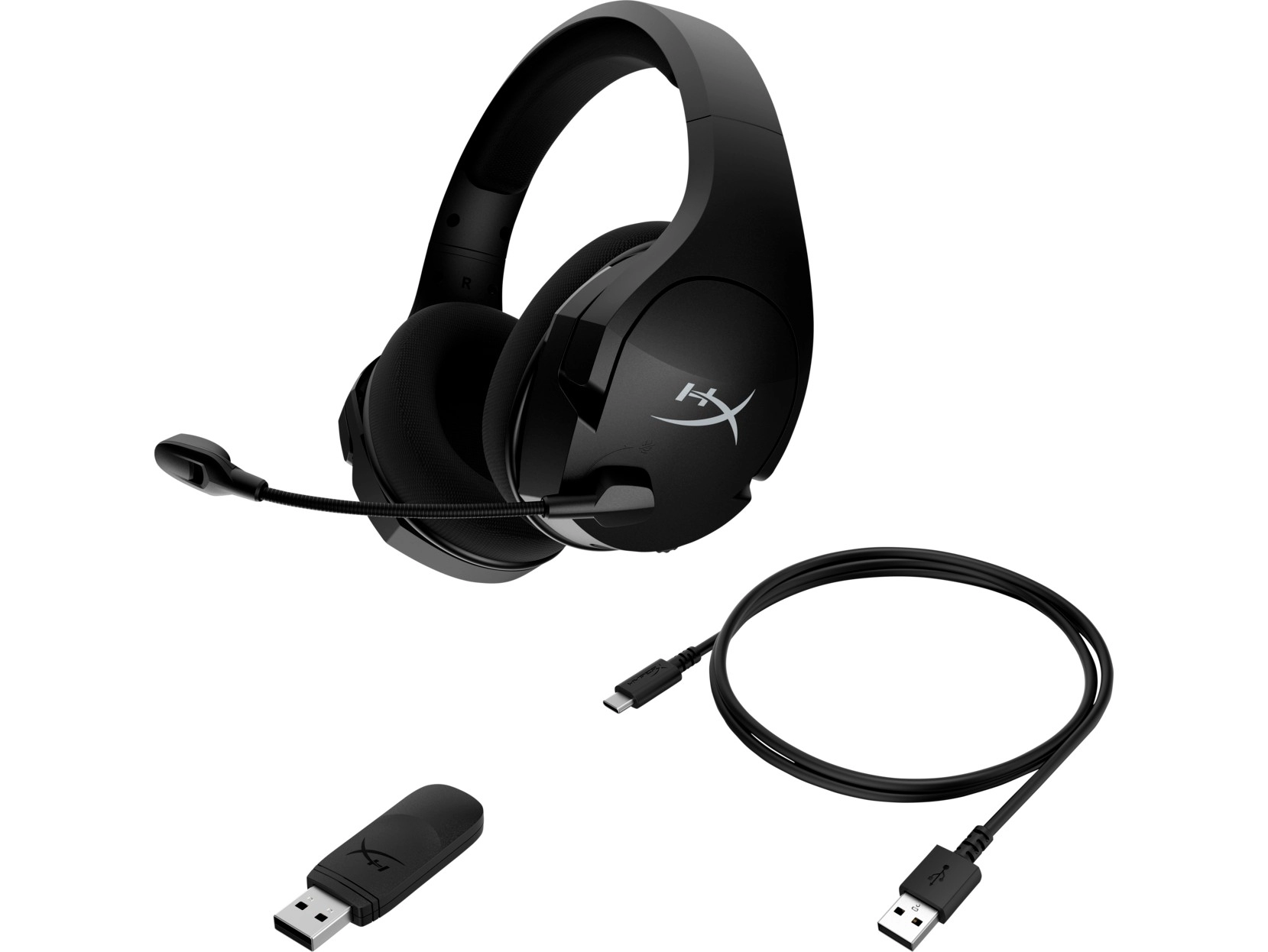 Wireless headset  HyperX Cloud Stinger Core, Black, Virtual 7.1 Surround, 90-degree rotating ear cups, Mic built-in, Swivel-to-mute mic, Frequency response: 20Hz–20000 Hz, USB, 2.4GHz Wireless Connection, max 500mW, PS4/PC, Up to 20  meters