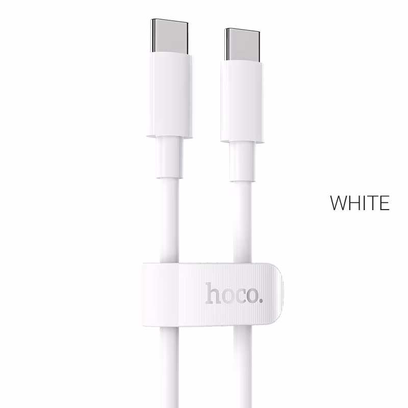Cable  USB-C to USB-C  HOCO “X51 High-power”,  2m,  White, Output up to 100W (20V/5A), Charging power for laptop, Fast Charge, Charching Data Cable, Outer material: ABS 