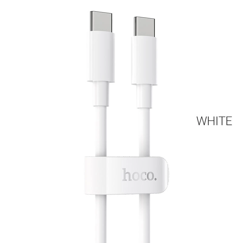 Cable  USB-C to USB-C  HOCO “X51 High-power”,  2m,  White, Output up to 100W (20V/5A), Charging power for laptop, Fast Charge, Charching Data Cable, Outer material: ABS