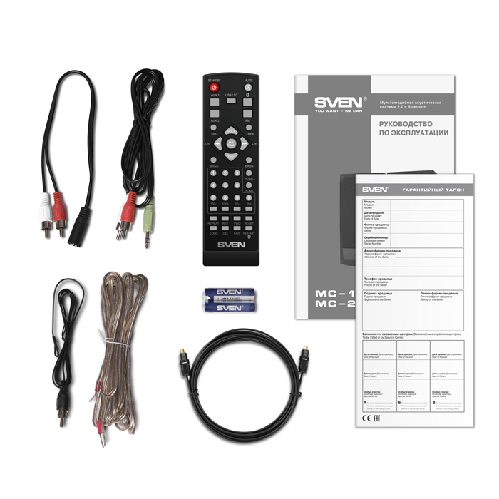Boxe 2.0 SVEN MC-20 / 90W RMS, Bluetooth / FM / USB / SD card / Black photo 4
