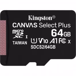 Карта памяти microSD 64GB Kingston Canvas Select Plus, 100MBps