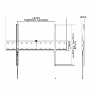 TV-Wall Mount for 37-70”- Gembird ”WM-70F-01”, Fixed, max. 40 kg, Distance TV to Wall: 25 mm, max. VESA 600 x 400, Black thumbnav 2