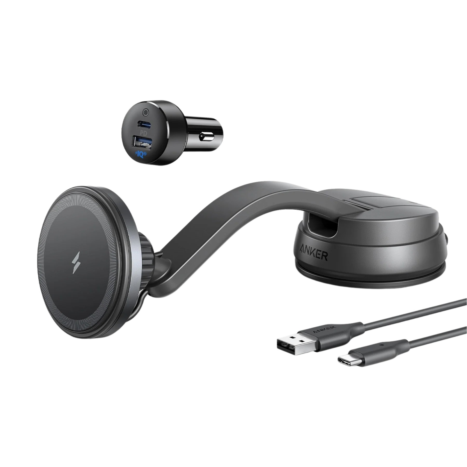 Автомобильное зарядное устройство Anker 613 Magnetic Wireless Charger MagGo / black photo 1
