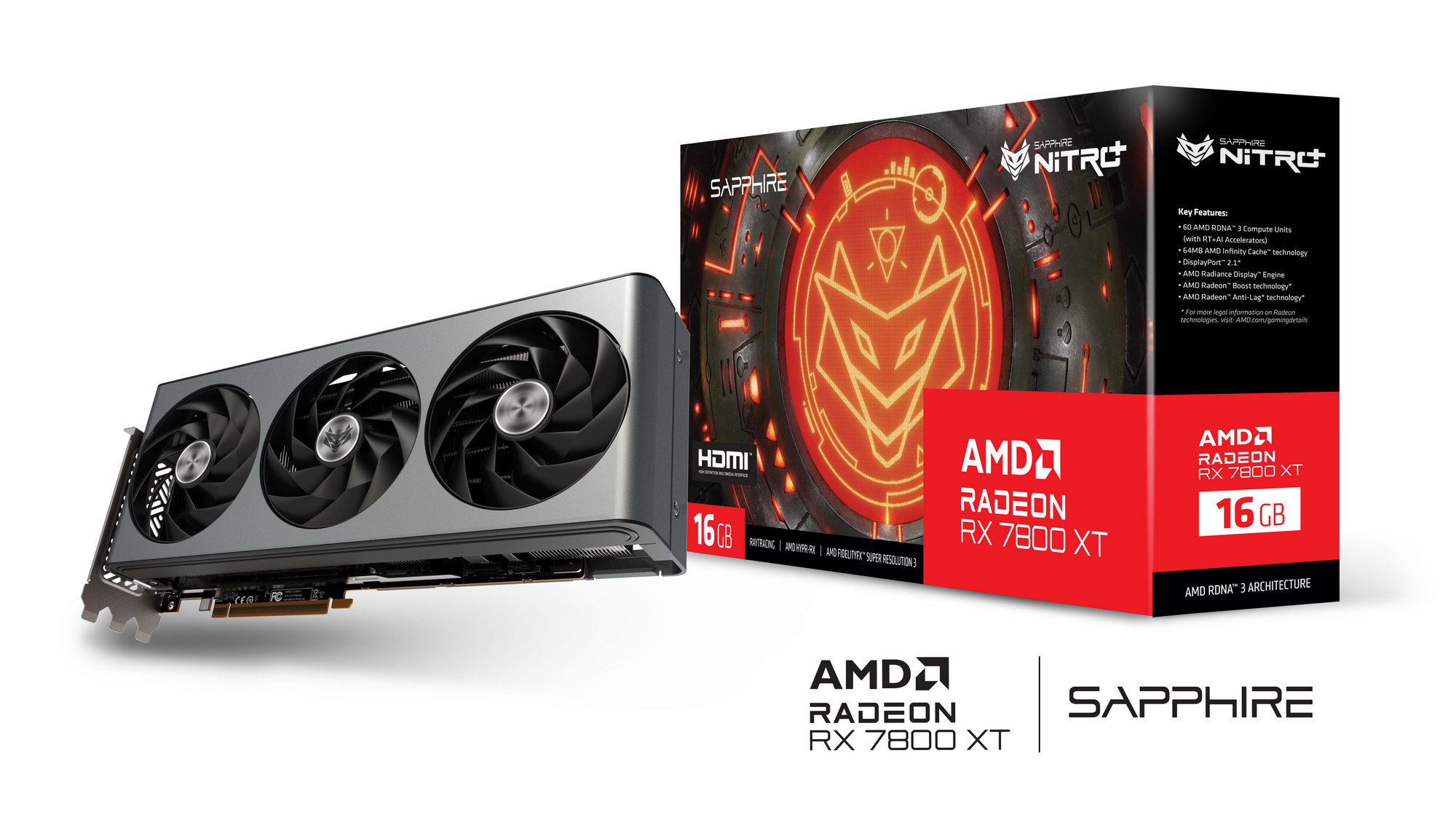 Placa video Sapphire NITRO+ Radeon RX 7800 XT / 16GB / GDDR6 / 256bit photo 1