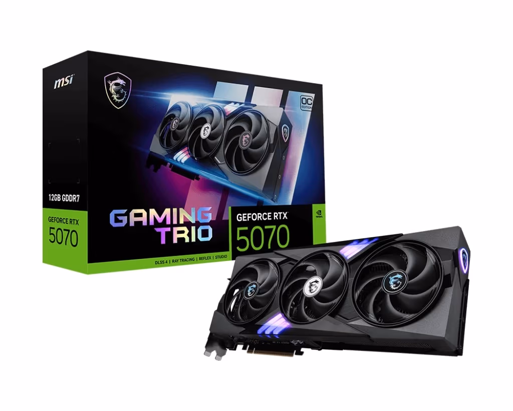 Видеокарта MSI GeForce RTX 5070 GAMING TRIO 12G OC/ 12GB / GDDR7 / 192bit 
