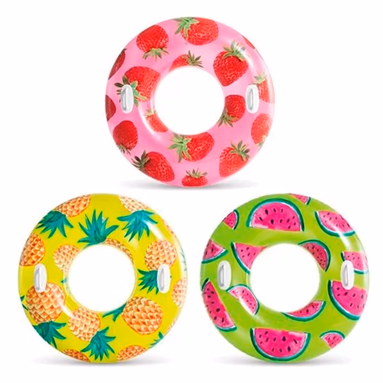 Надувной круг с ручками INTEX Tropical Fruit  9+