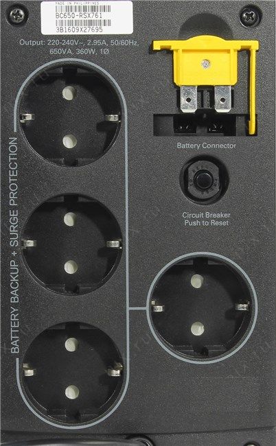 Sursa de curent continuu (UPS) APC BC650-RSX761 650VA/360W photo 3