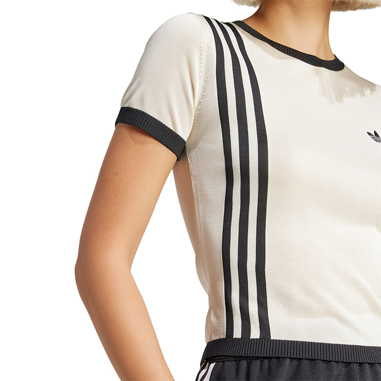 Футболка Adidas KNITTED 3S TEE XXS Бежевый Женский photo 2