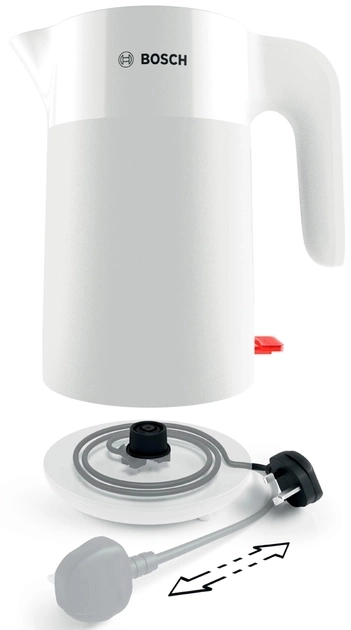 Fierbator de apa electric Bosch TWK2M161, 1.7 l, 2400 W, Alb