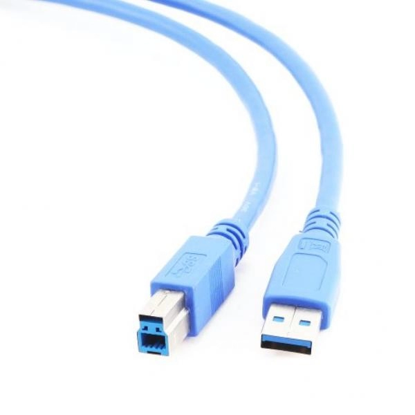 Cable USB3.0 - 1.8m - Cablexpert CCP-USB3-AMBM-6, 1.8 m, USB3.0 super-speed  A-plug B-plug, Gold-plated contacts, Blue