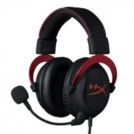 Headset HyperX Cloud II, Red, Solid aluminium build, Microphone: detachable, USB Surround Sound 7.1, Frequency response: 15Hz–25,000 Hz, Cable length:1m+2m extension, 3.5 jack, Pure Hi-Fi capable, Braided cable, Mesh bag
