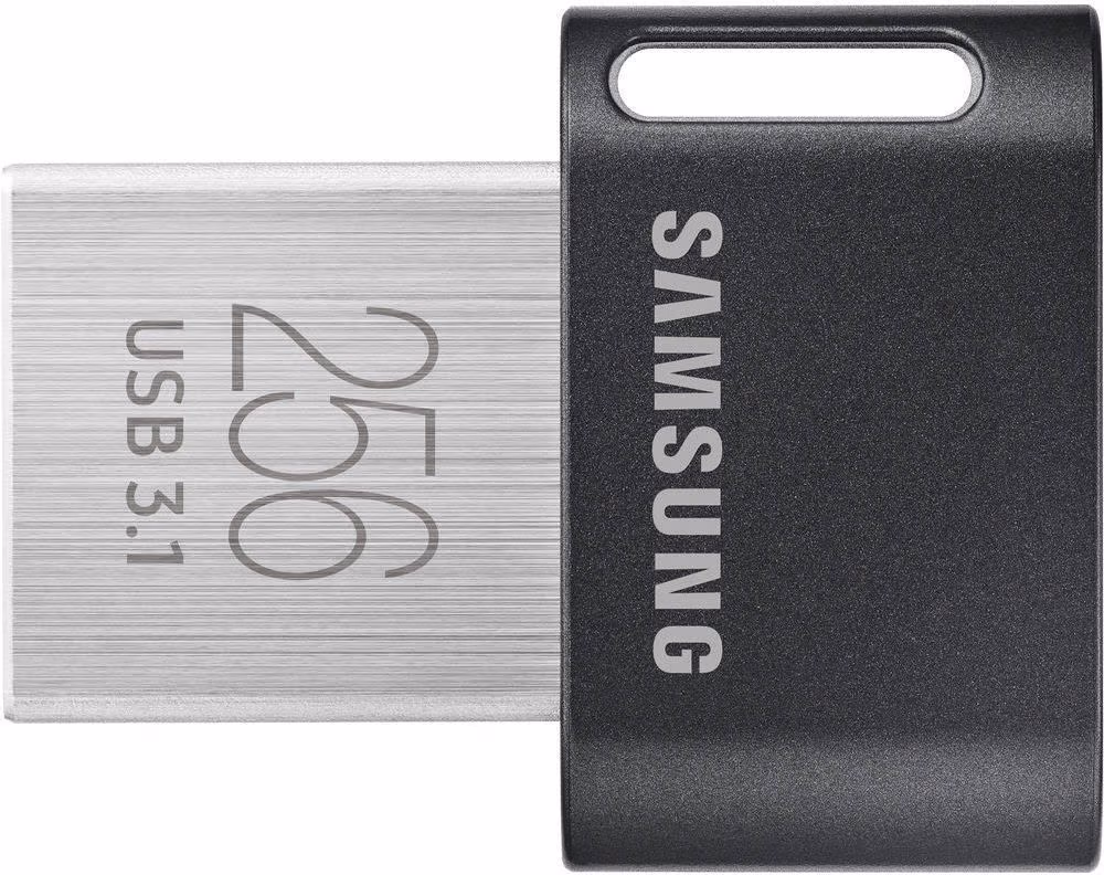 256GB USB3.1 Samsung Fit Plus, Space Gray, Ultra-small (Up to: Read 200 MByte/s) 