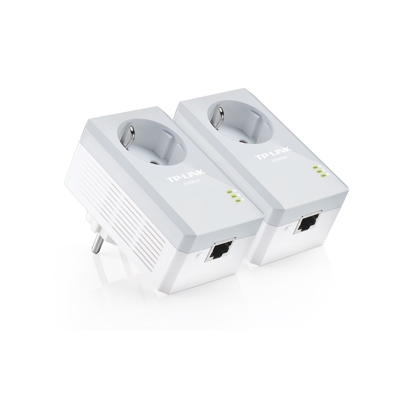 TP-LINK  TL-PA4010P Kit, AV500 Powerline Adapter Starter Kit with AC Passthrough, Compact Size, 500Mbps Powerline Datarate, 1 Lan Port, Power Socket, HomePlug AV, Green Powerline,  Plug and Play, Pair Button, Range 300 meters in house photo 1