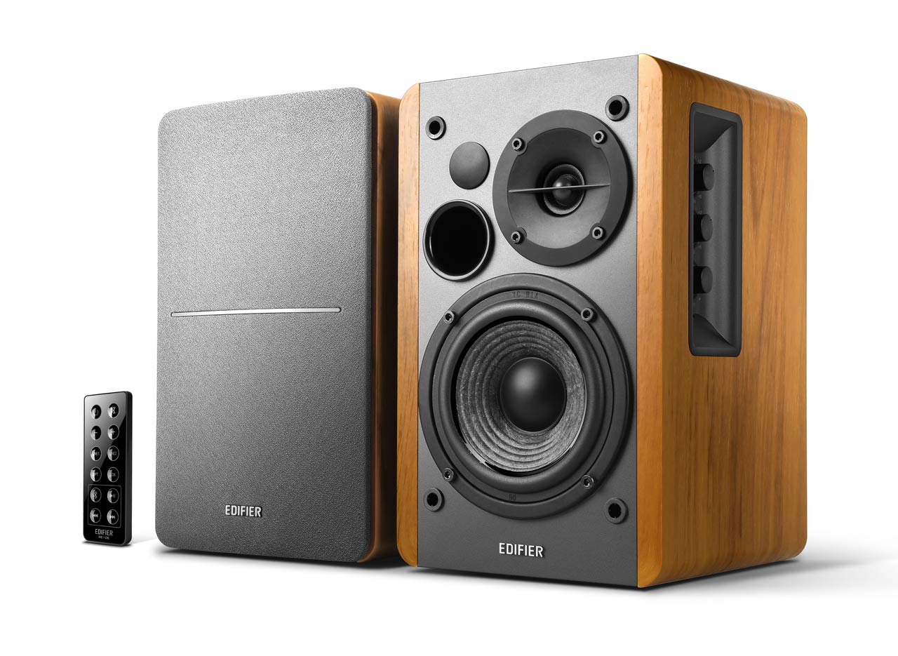 Boxe Edifier R1280DB Brown / 42W RMS / Audio in: 2x RCA / optical / coaxial / AUX / remote control / wooden / (4”+1/2') photo 2