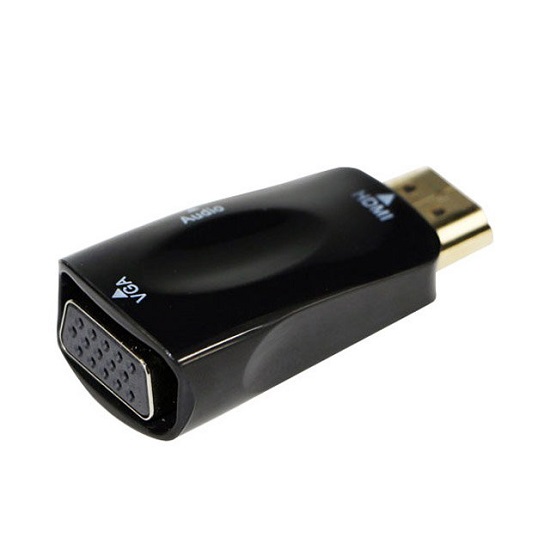 Adapter HDMI-VGA  - Gembird  A-HDMI-VGA-02, HDMI to VGA  and audio adapter, single port, Converts digital HDMI input (19 pin male, v.1.4) into analog VGA output (DB15 female) + 3.5 mm audio photo 2