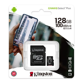 Карта памяти microSD 128GB Kingston Canvas Select Plus, 100MBps + SD adapter photo 2