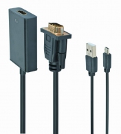 Адаптер Gembird  A-VGA-HDMI-01, VGA to HDMI / 0.15m / black thumbnav 1