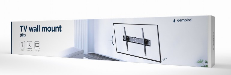 TV-Wall Mount for 37-70”- Gembird ”WM-70T-02”, Tilt, max. 40 kg, Tilting angle up to 24°, Distance TV to Wall: 53 mm, max. VESA 600 x 400, Black photo 3