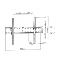 TV-Wall Mount for 37-70”- Gembird ”WM-70T-02”, Tilt, max. 40 kg, Tilting angle up to 24°, Distance TV to Wall: 53 mm, max. VESA 600 x 400, Black thumbnav 2