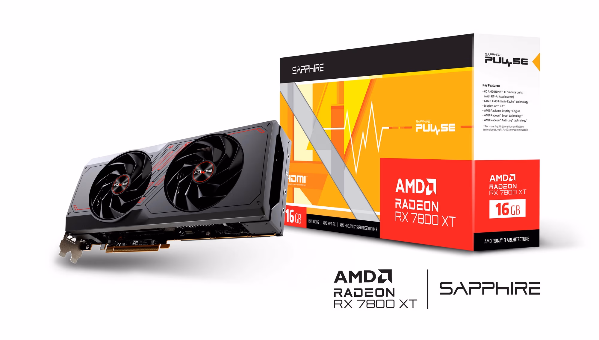 Placa video Sapphire PULSE Radeon RX 7800 XT / 16GB / GDDR6 / 256bit
