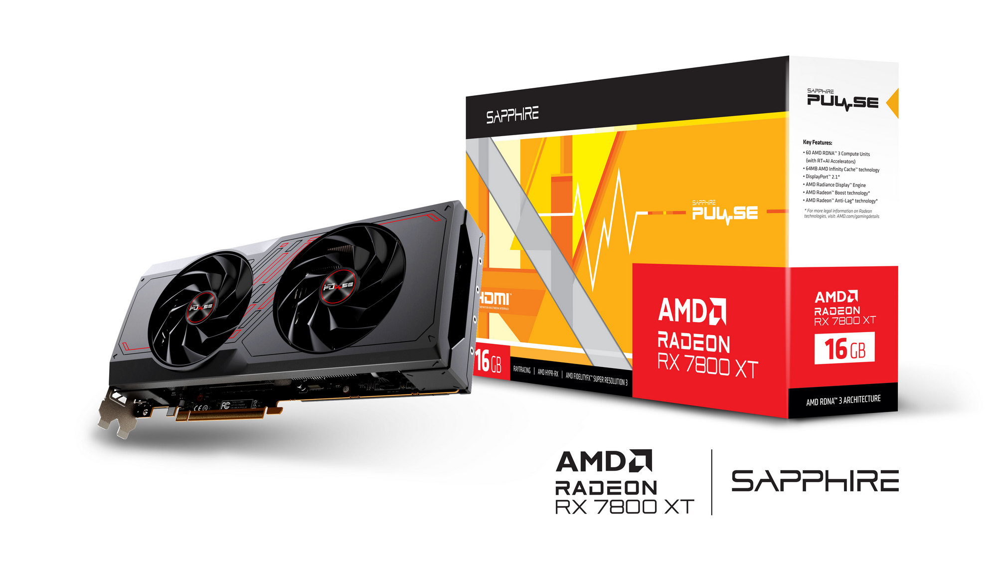 Placa video Sapphire PULSE Radeon RX 7800 XT / 16GB / GDDR6 / 256bit photo 1