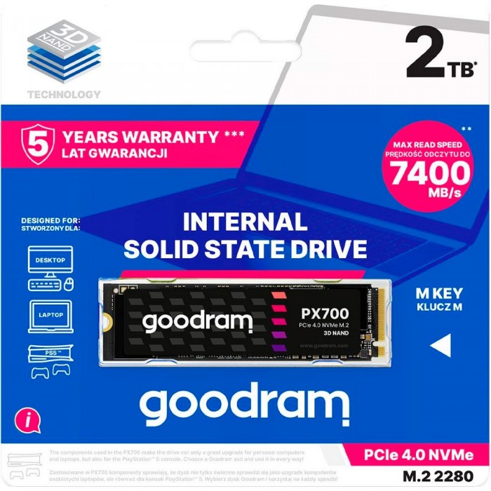 M.2 NVMe SSD GOODRAM PX700 / 2.0TB / 3D NAND TLC photo 2