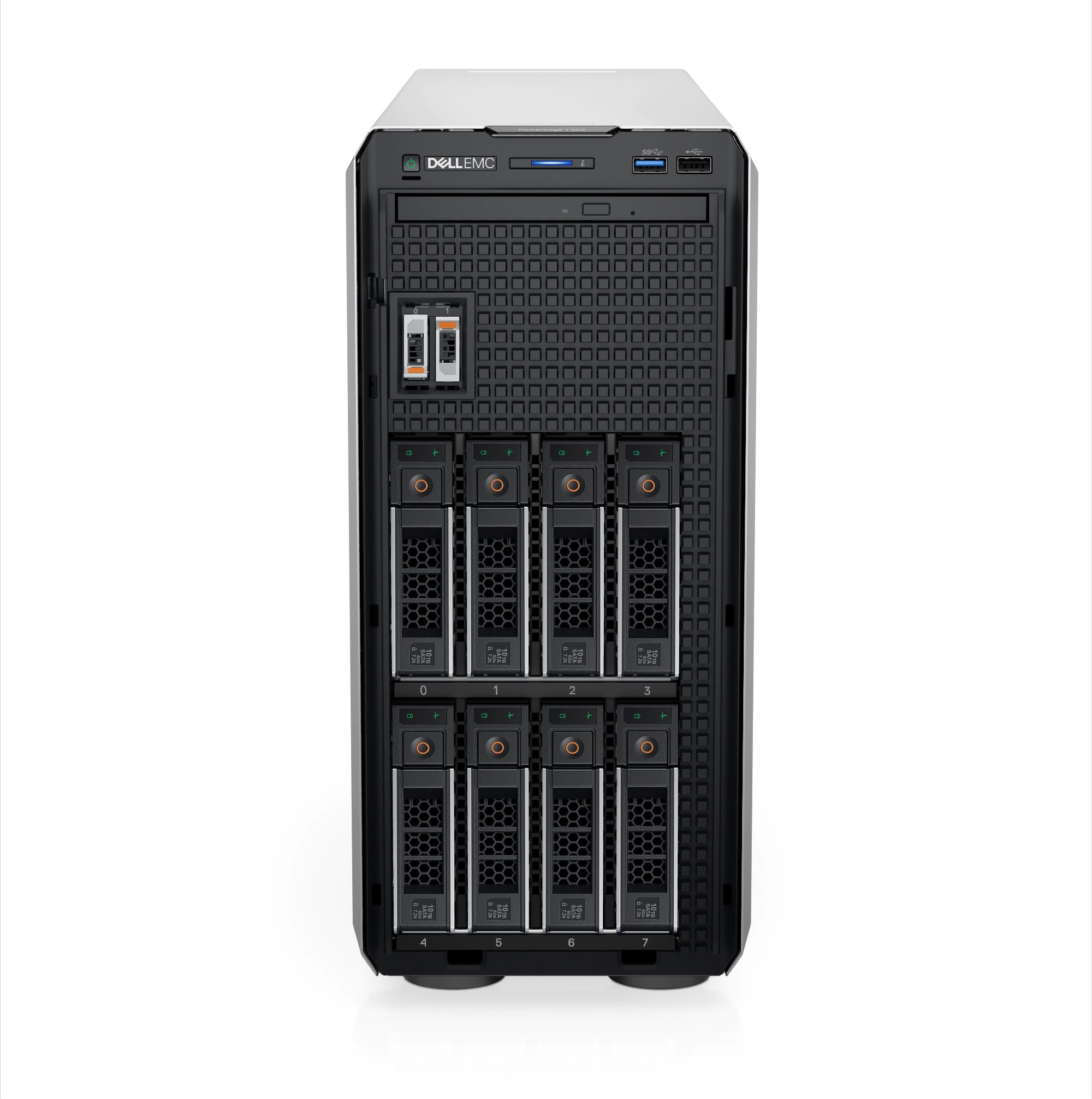 Dell PowerEdge T350 Tower, 1 x Intel Xeon E-2314 (2.8GHz, 8M, 4C/4T, 65W), 1x16GB UDIMM DDR4 RAM, 2TB HDD SATA 7.2K (Chassis 8x3.5” Hot-Plug HDD), PERC H355, iDRAC9 Basic, On-Board LOM, TPM 2.0 V3, Single Hot-Plug 700W PSU Titanium, photo 3