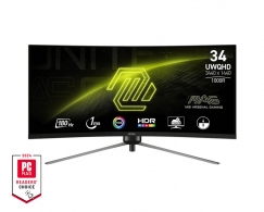 34.0” Игровой монитор MSI MAG 345CQR/ Curved/ UWQHD/ 1ms/ 21:9/ 180Hz/ Black thumbnav 1
