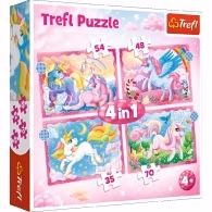 Trefl 34389 Puzzles 4In1 Unicorns And Magic