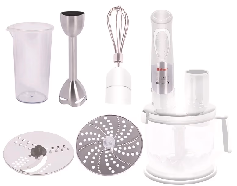 Blender Saturn ST-FP9062, 6 ml, 6 W, 2 trepte viteza, Alb 