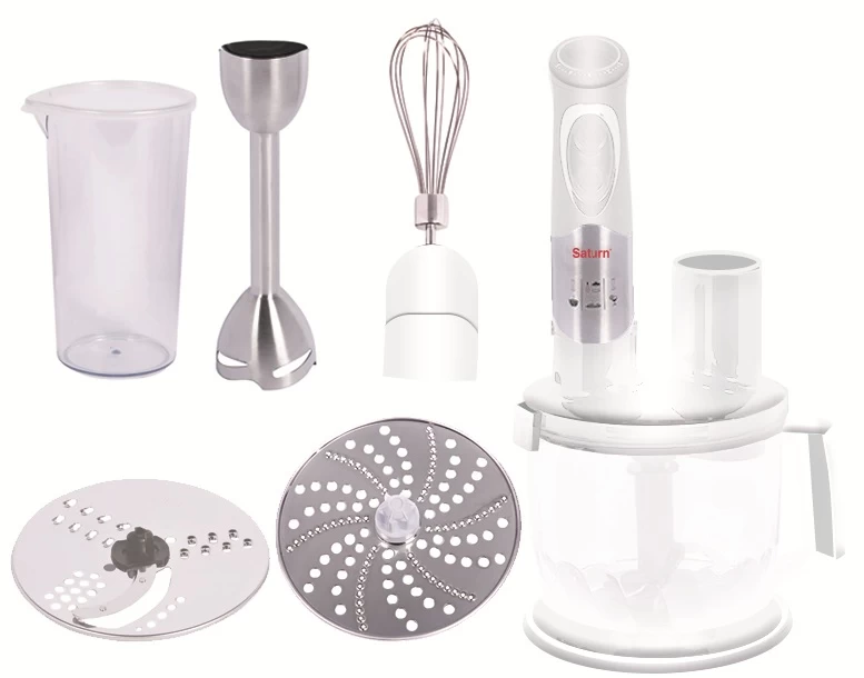 Blender Saturn ST-FP9062, 6 ml, 6 W, 2 trepte viteza, Alb