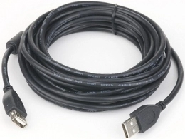 Cable Extension USB2.0 - 3m - Cablexpert CCF-USB2-AMAF-10, Premium quality, 3 m, USB2.0 A-plug A-socket, with Ferrite core, Black