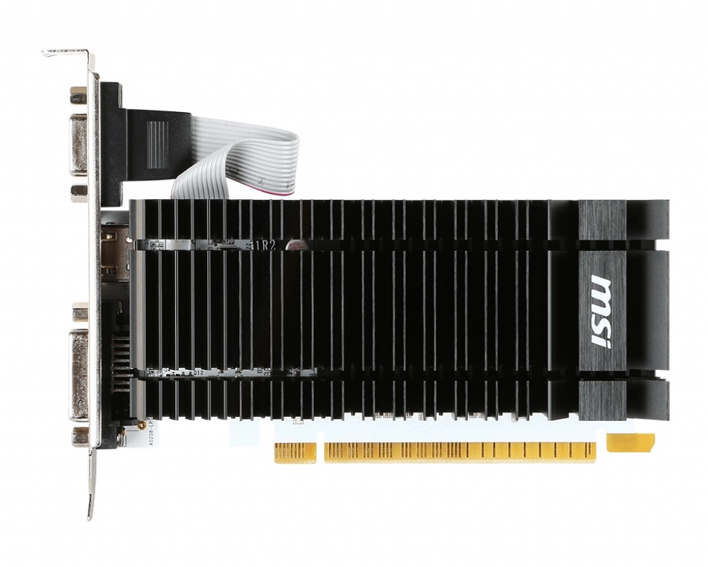 MSI GeForce GT 730 (N730K-2GD3H/LP) / 2GB DDR3 64Bit 902/1600Mhz, D-Sub, DVI, HDMI, Fanless, Low Profile Design, Retail