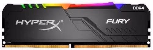 32GB DDR4-3466 Kingston HyperX® FURY DDR4 RGB, PC27700, CL16, 1.35V, Auto-overclocking, Asymmetric BLACK heat spreader, Dynamic RGB effects featuring HyperX Infrared Sync technology, Intel XMP Ready (Extreme Memory Profiles)