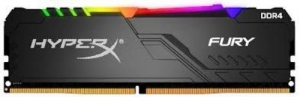 32GB DDR4-3466 Kingston HyperX® FURY DDR4 RGB, PC27700, CL16, 1.35V, Auto-overclocking, Asymmetric BLACK heat spreader, Dynamic RGB effects featuring HyperX Infrared Sync technology, Intel XMP Ready (Extreme Memory Profiles) thumbnav 1