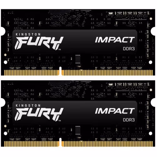 8GB (Kit of 2*4GB) DDR3L-1600 SODIMM Kingston FURY Impact, (Dual Channel Kit), PC12800, CL9, 1Rx8, 1.35V or 1.5V